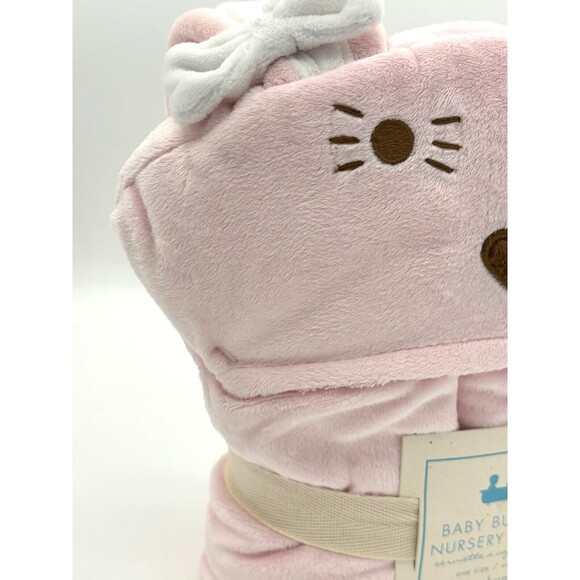 Pottery Barn Kids Baby Bunny‎ Nursery Wrap Hooded Towel Pink Cotton Velour Soft! - Picture 9 of 15